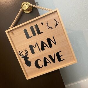 Wooden Lil' Man Cave Wall Sign